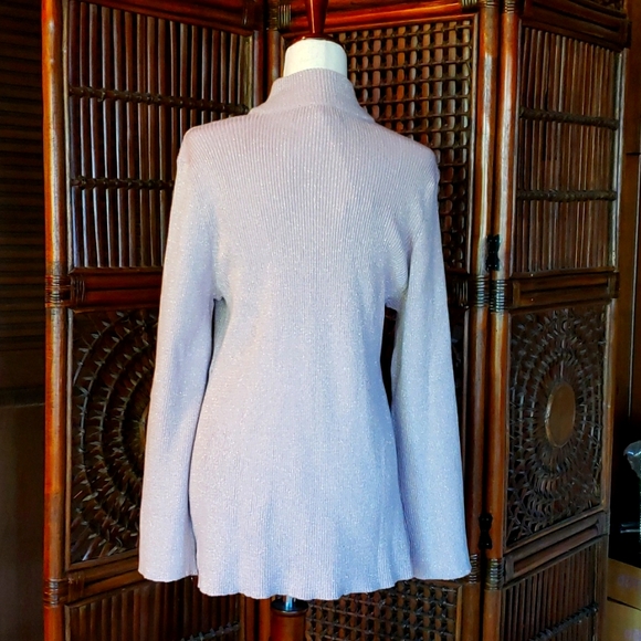 DG2 by Diane Gilman - Sweater - Sparkly Mauve Silver Metallic Threads - 1X - NWT - Picture 7 of 16